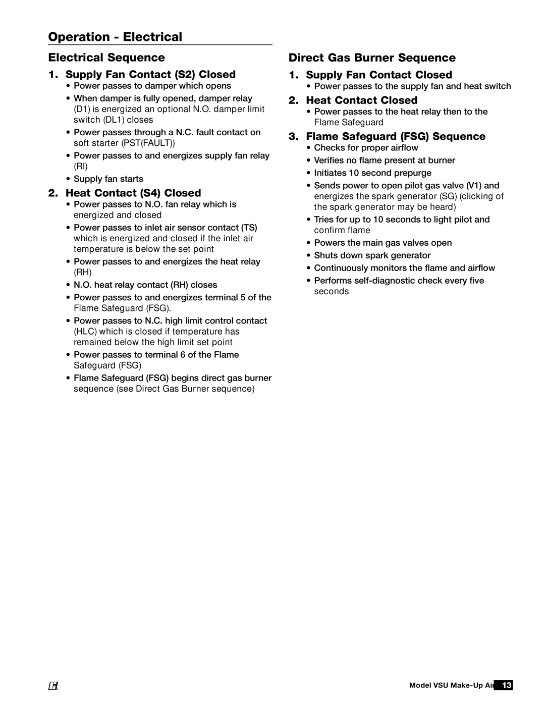 Greenheck Fan VSU manual Operation Electrical 