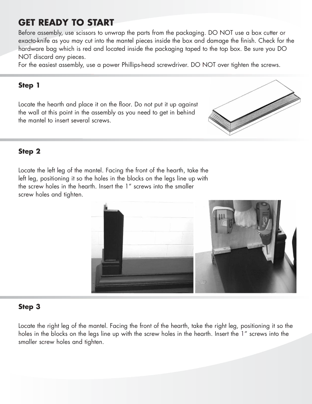 Greenway Home Products GEF282ABL manual GET Ready to Start, Step 