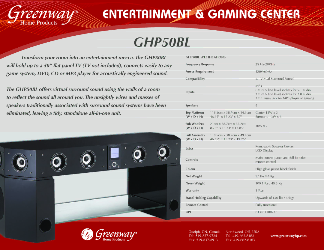 Greenway Home Products GHP50BL manual MP3 