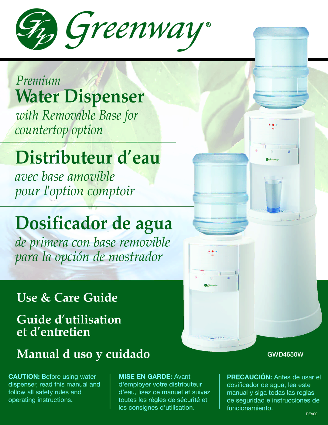 Greenway Home Products GWD-4650W manual Water Dispenser 