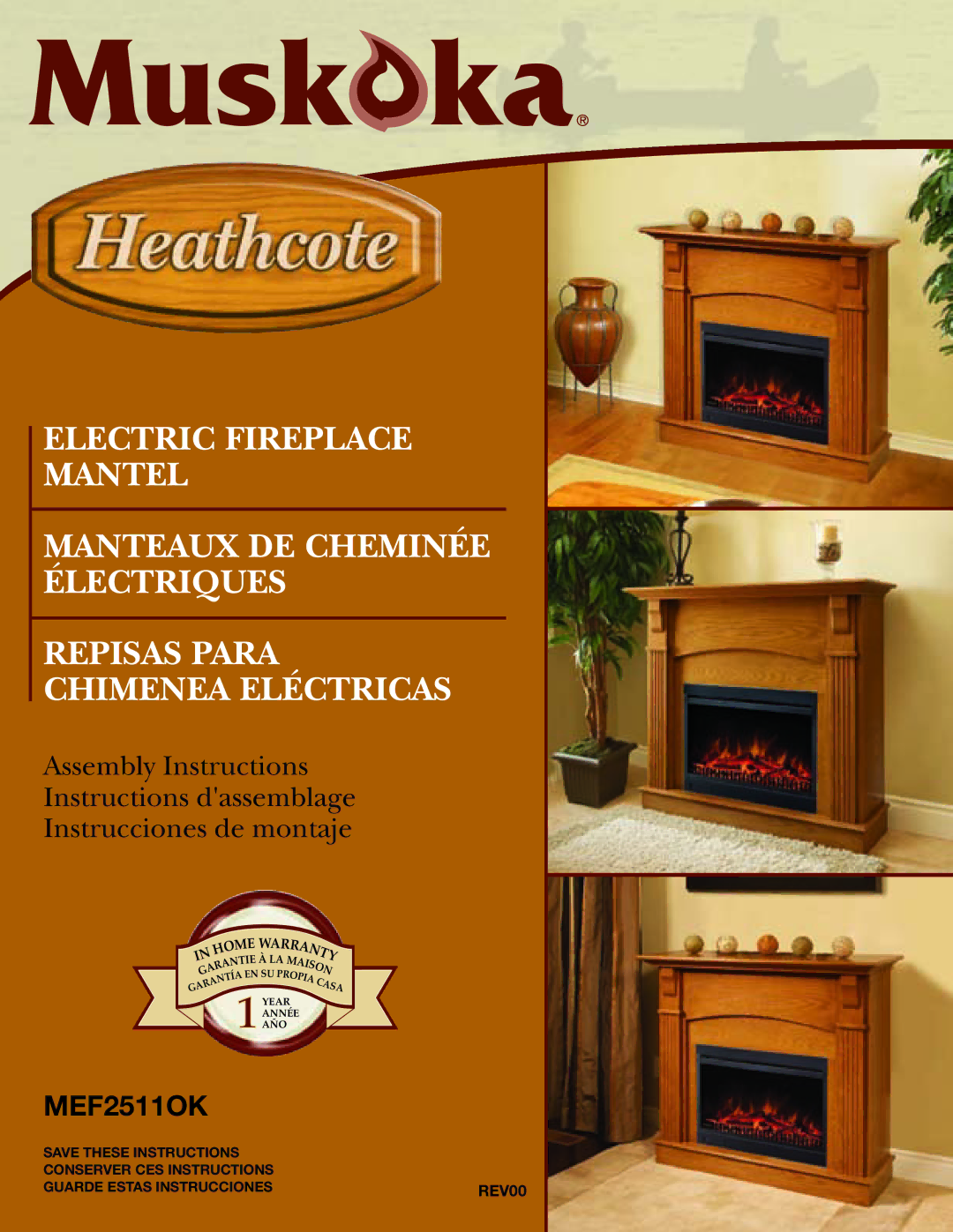 Greenway Home Products MEF2511OK warranty Electric Fireplace 