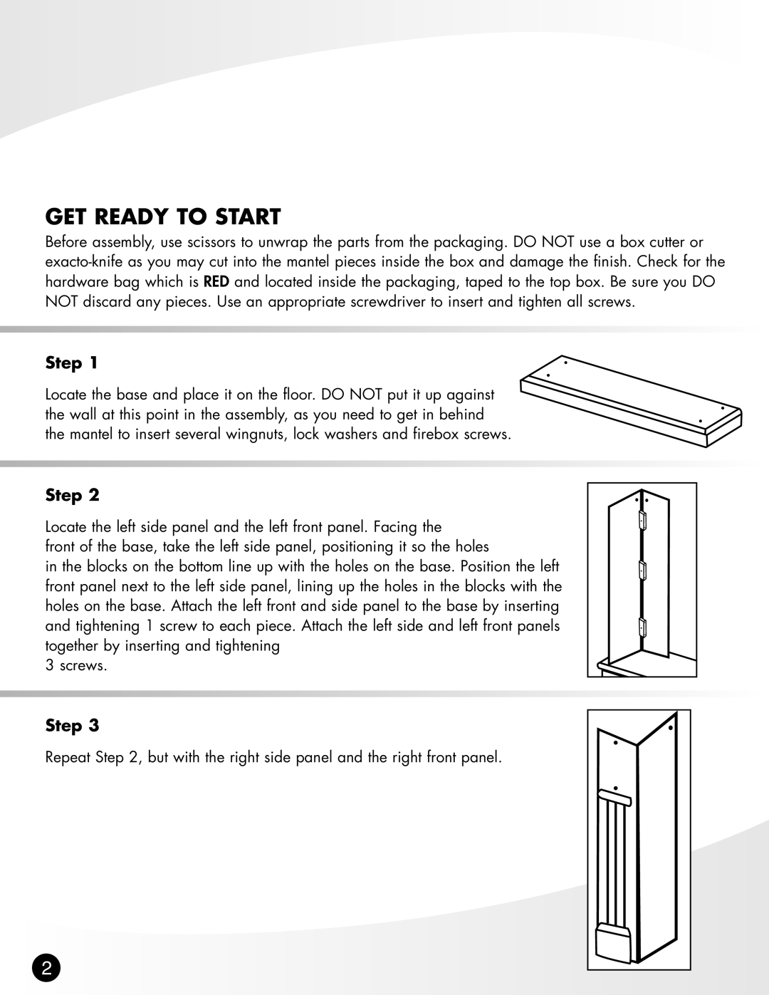 Greenway Home Products MEF253OK warranty GET Ready to Start, Step 