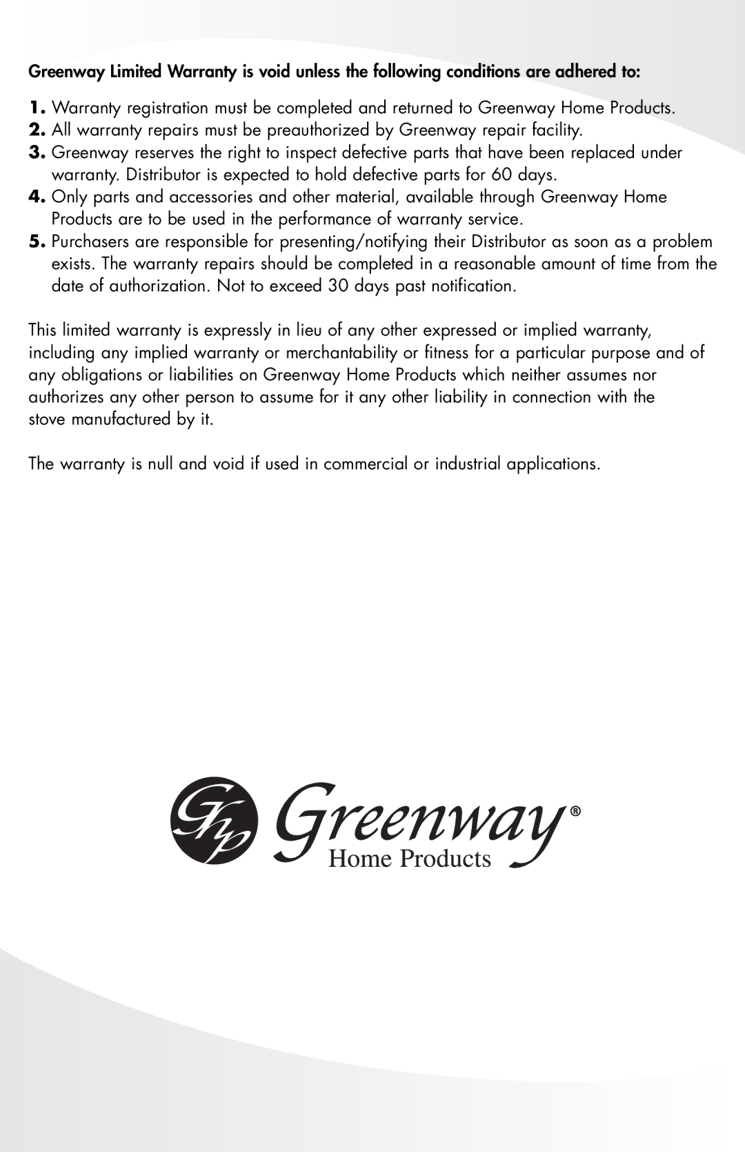 Greenway Home Products MES12BL manual 