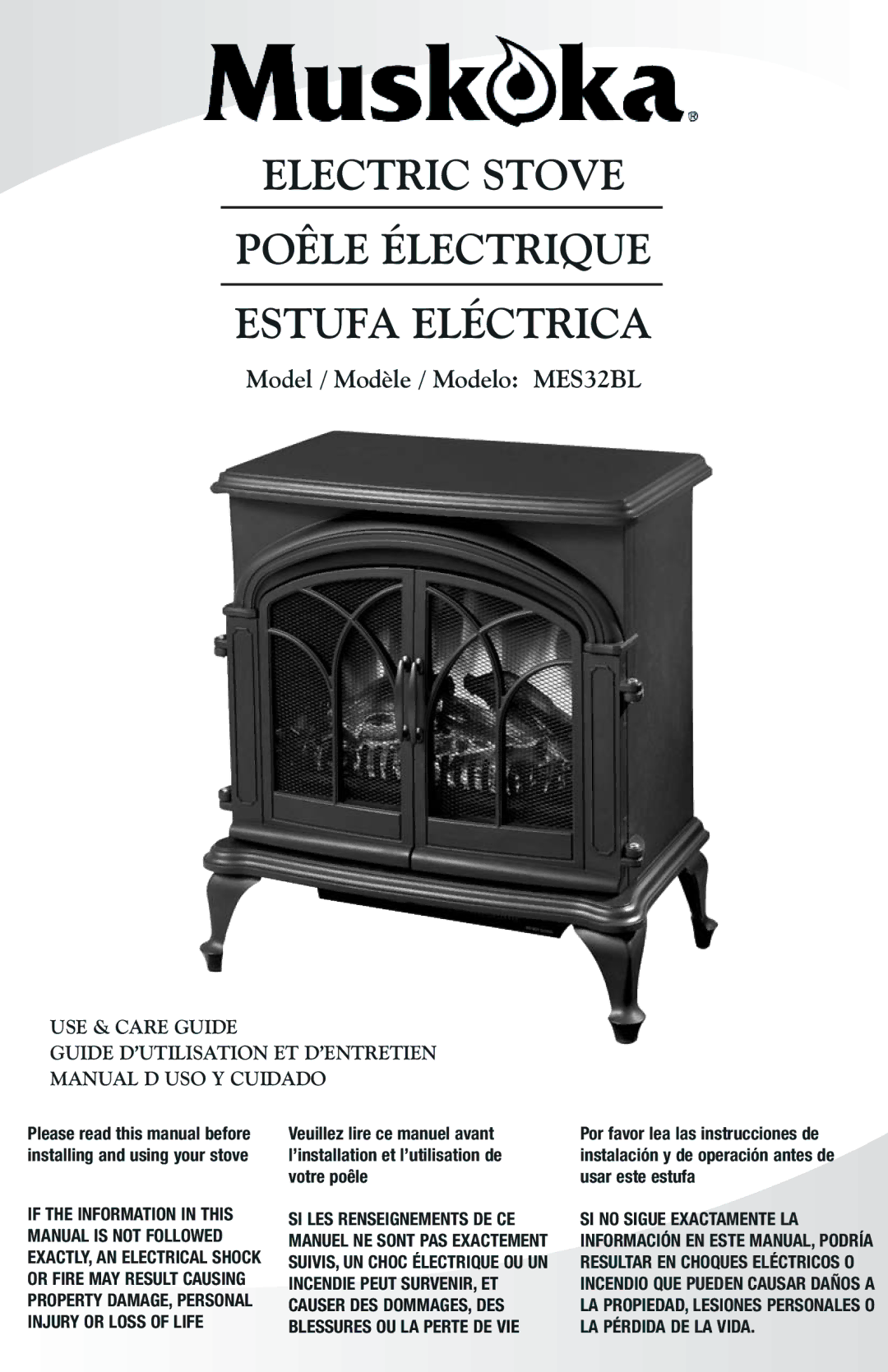 Greenway Home Products MES32BL manual Electric Stove Poêle Électrique Estufa Eléctrica 