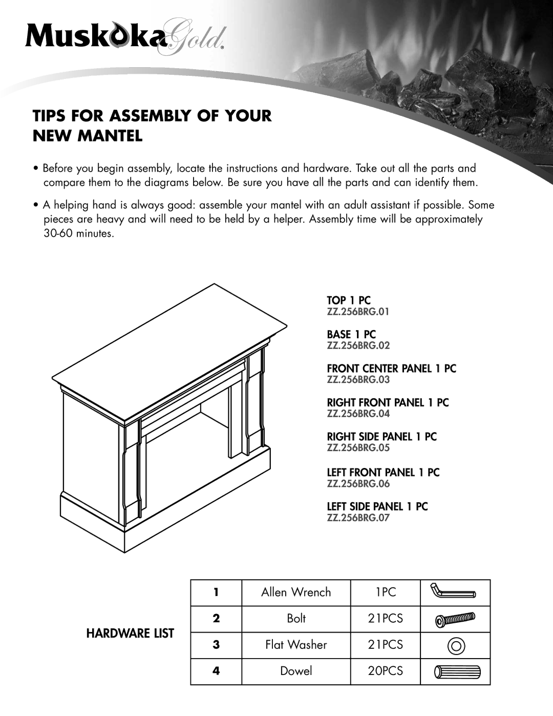 Greenway Home Products MM256BRG warranty Tips for Assembly of Your NEW Mantel 