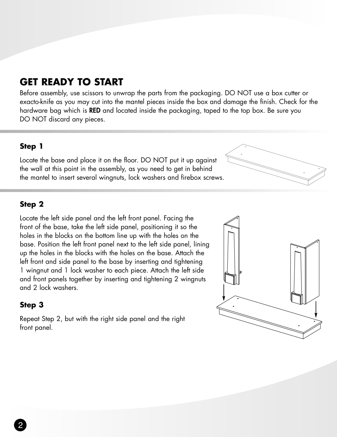 Greenway Home Products MM258E warranty GET Ready to Start, Step 