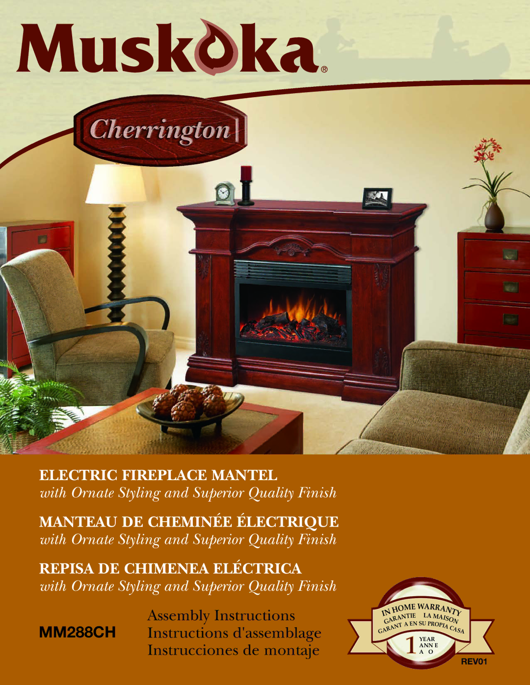 Greenway Home Products MM288CH warranty Electric Fireplace Mantel 