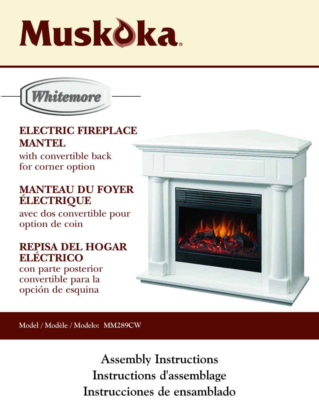 Greenway Home Products MM289CW manual Electric Fireplace Mantel 