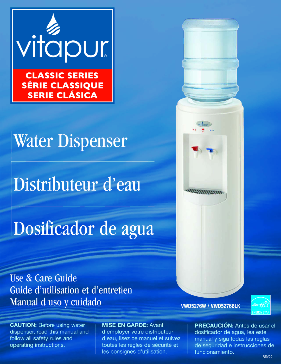 Greenway Home Products VWD5276W operating instructions Water Dispenser Distributeur d’eau Dosificador de agua 