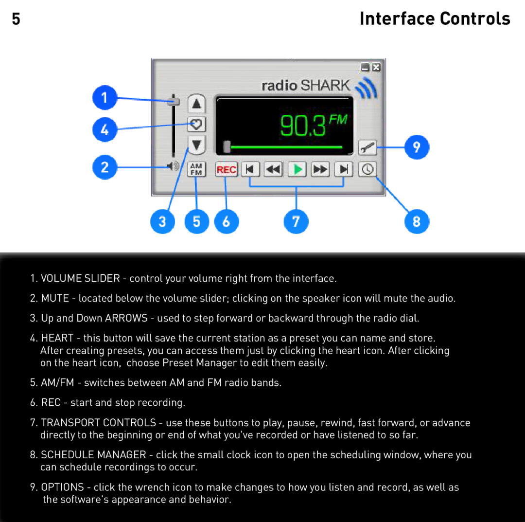 Griffin Technology 2.0 manual Interface Controls 