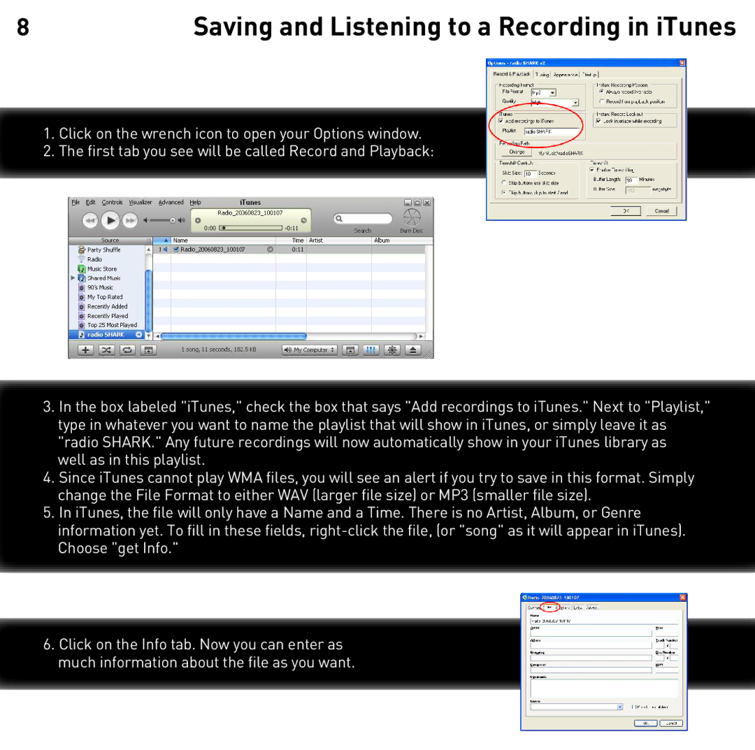 Griffin Technology 2.0 manual Saving and Listening to a Recording in iTunes 