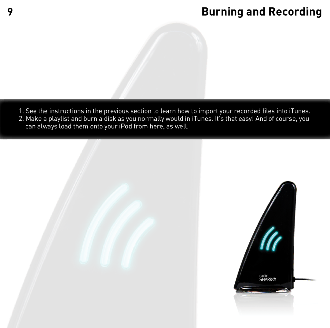 Griffin Technology 2.0 manual Burning and Recording 