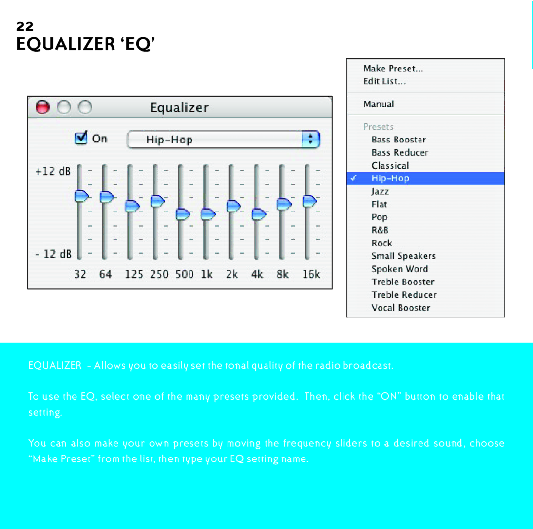 Griffin Technology shark 2.0 manual Equalizer ‘EQ’ 