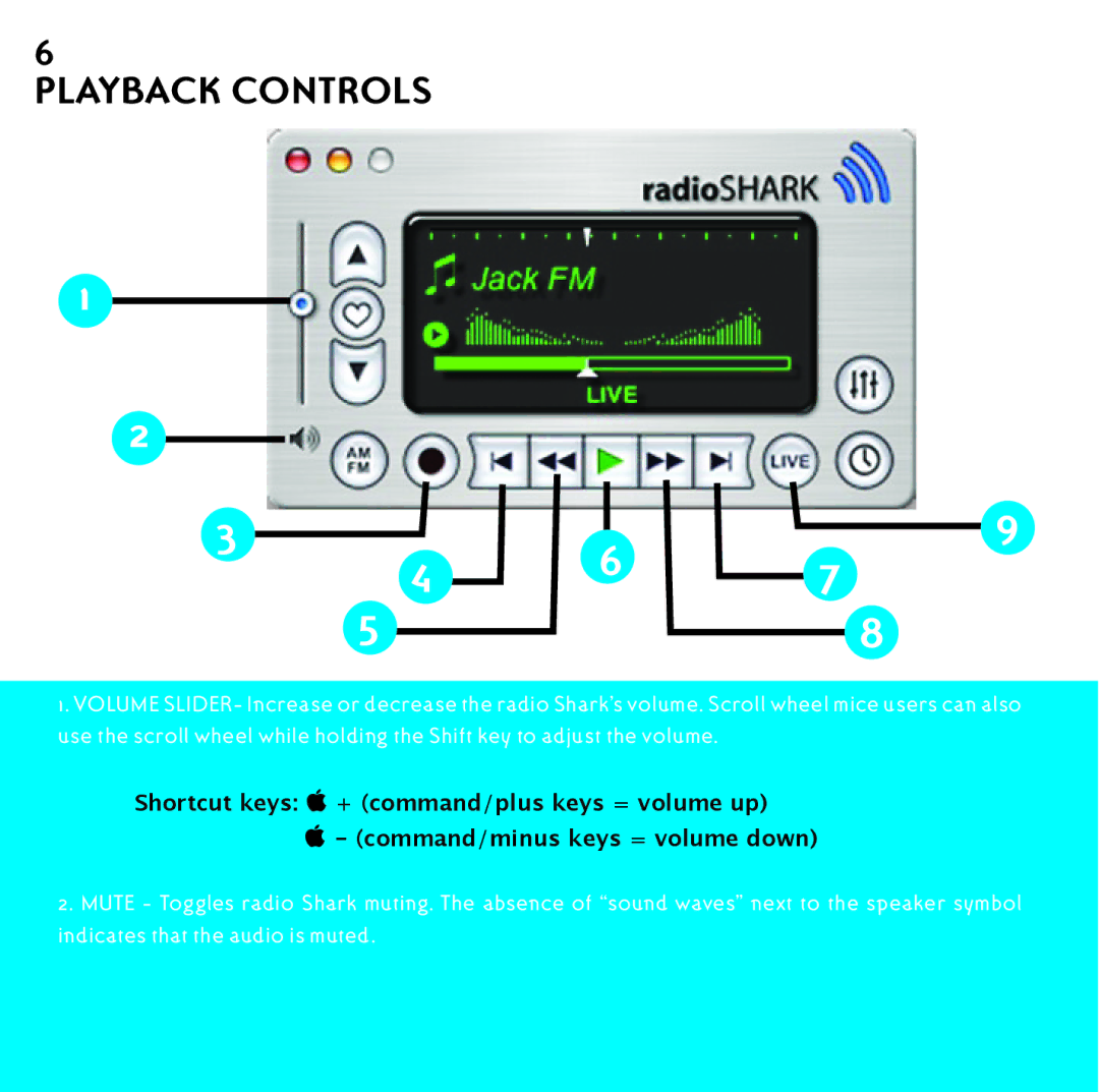 Griffin Technology shark 2.0 manual Playback Controls 