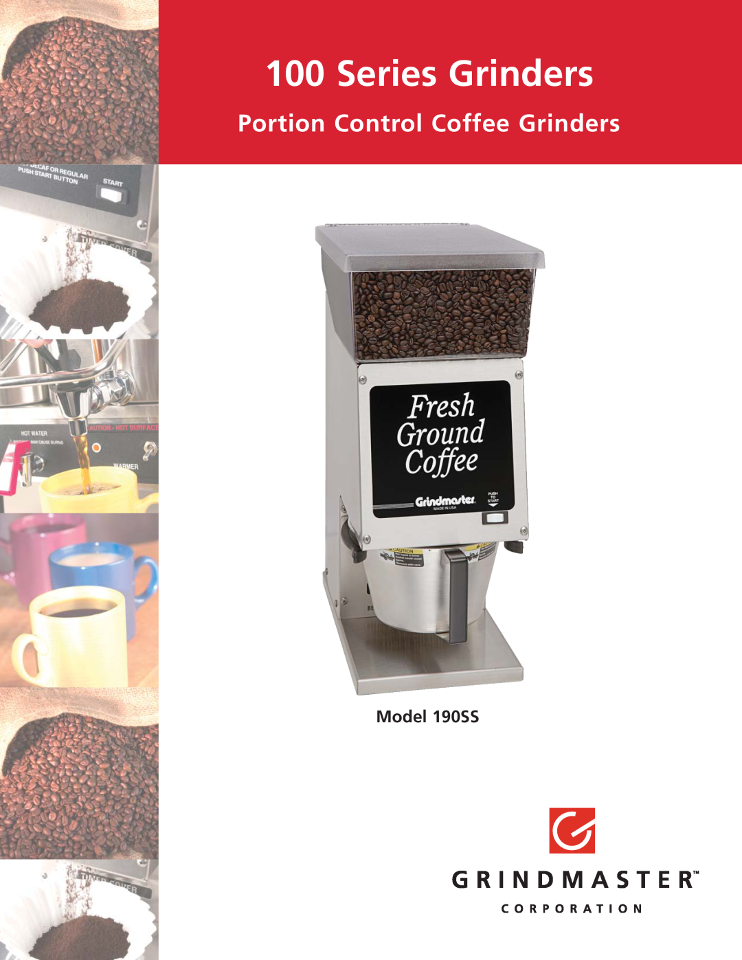 Grindmaster manual Series Grinders, Portion Control Coffee Grinders, Model 190SS 