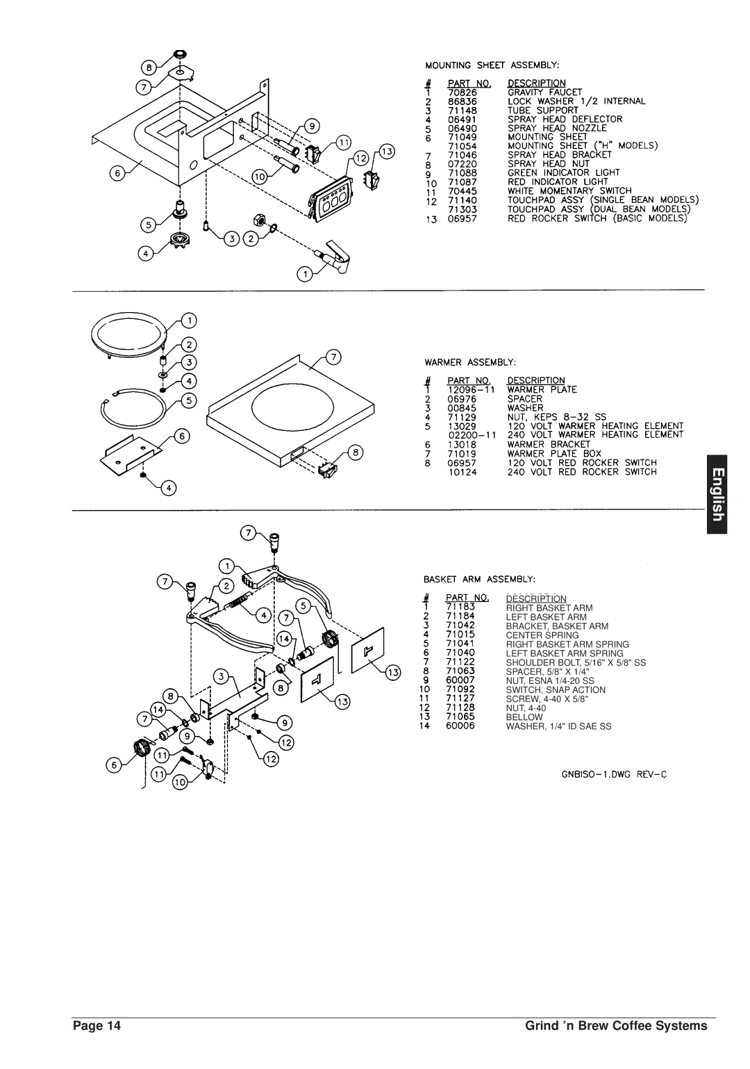 Grindmaster 21, 20, 10 instruction manual SWITCH, Snap Action 