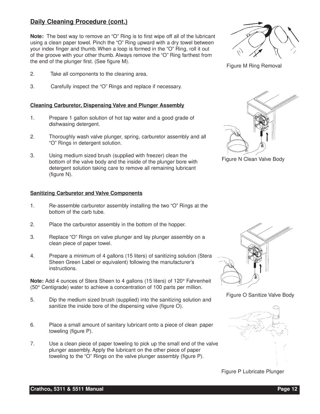 Grindmaster 5311, 5511 Daily Cleaning Procedure, Cleaning Carburetor, Dispensing Valve and Plunger Assembly 