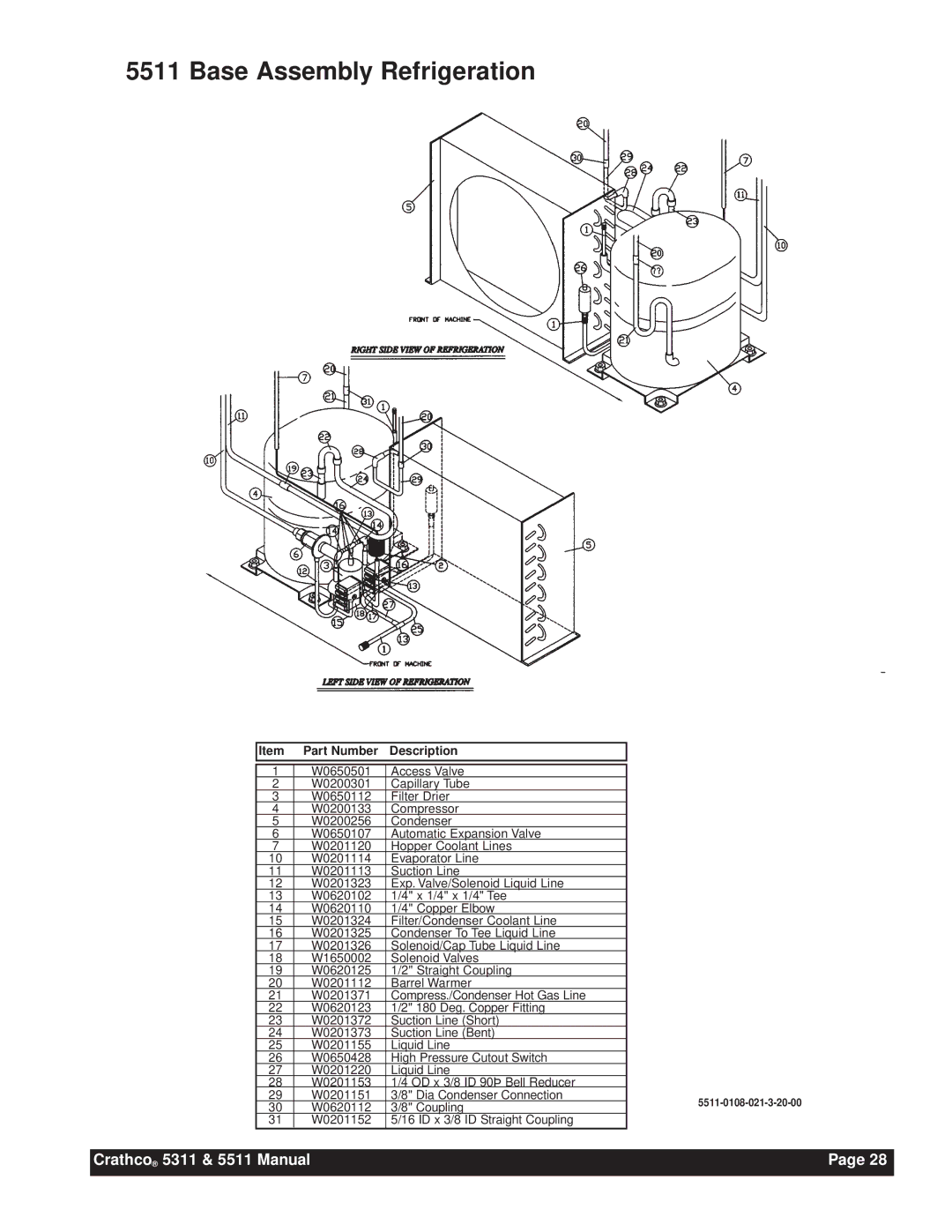 Grindmaster 5311, 5511 instruction manual Capillary Tube 