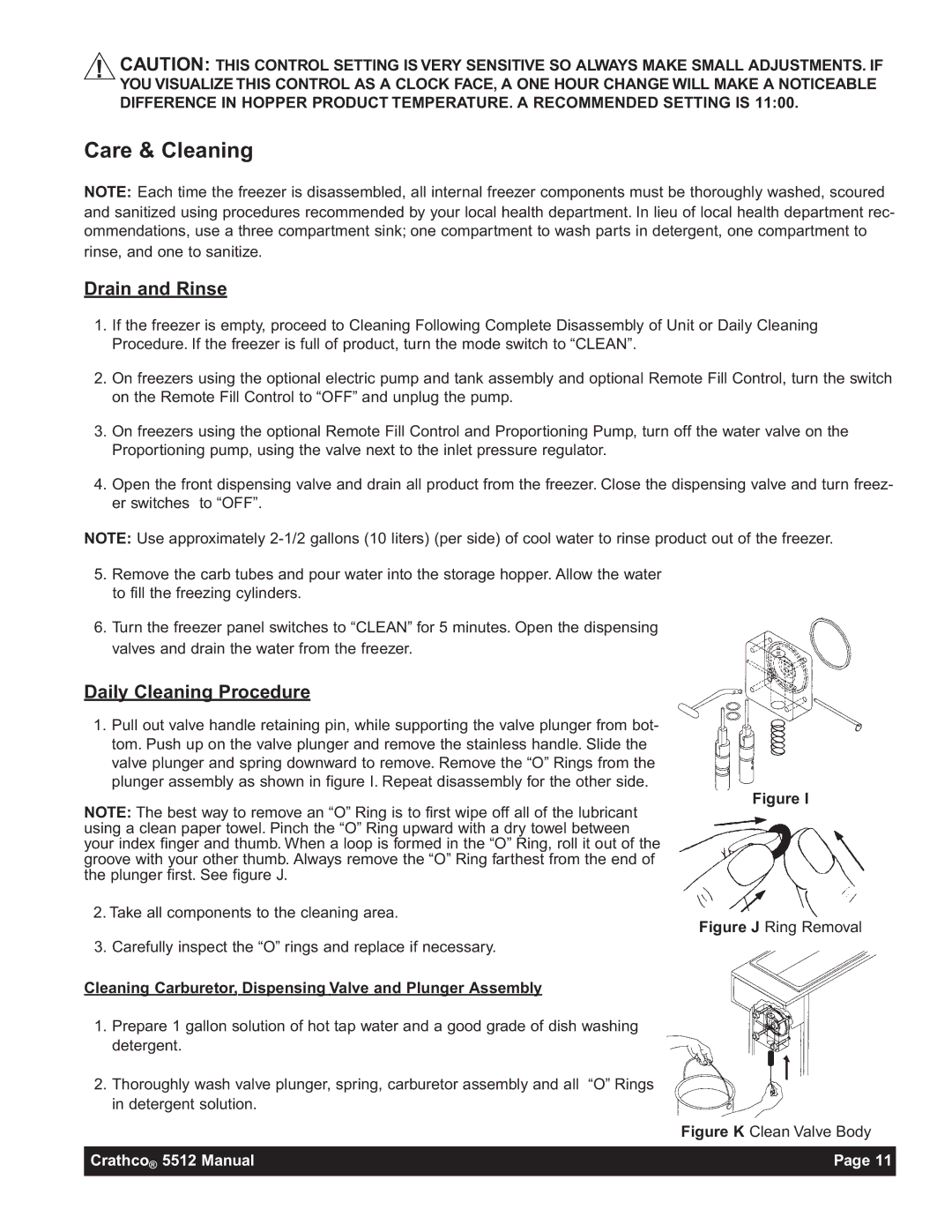 Grindmaster 5512E instruction manual Care & Cleaning, Drain and Rinse, Daily Cleaning Procedure 