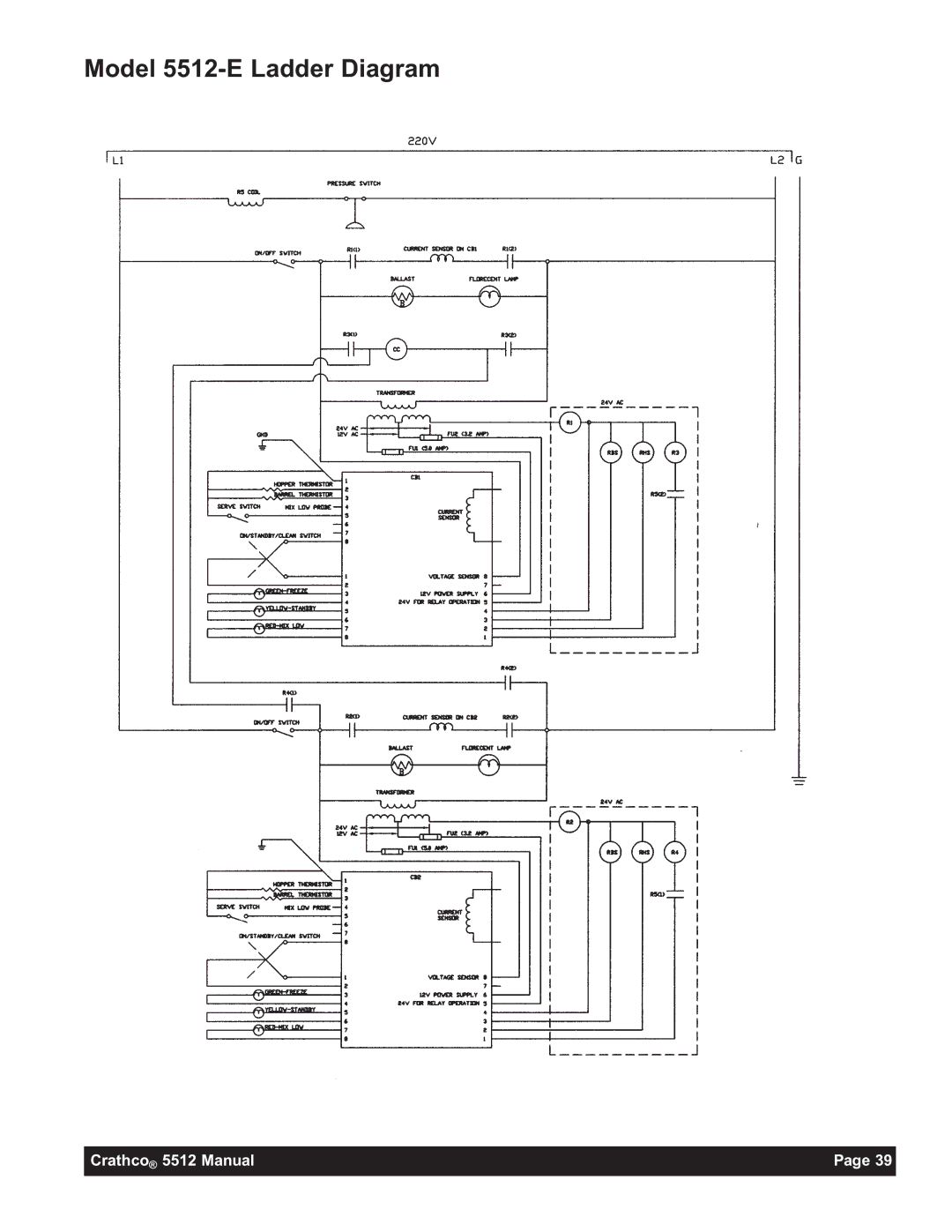 Grindmaster 5512E instruction manual Model 5512-E Ladder Diagram 