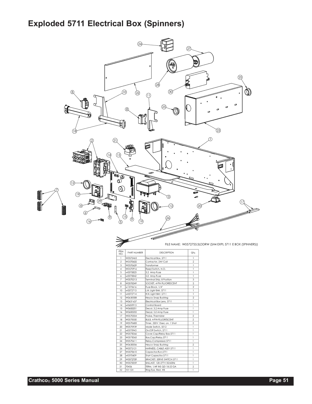 Grindmaster 5311, 5941, 5511 Exploded 5711 Electrical Box Spinners, 1$06/56+3/%263,1156 