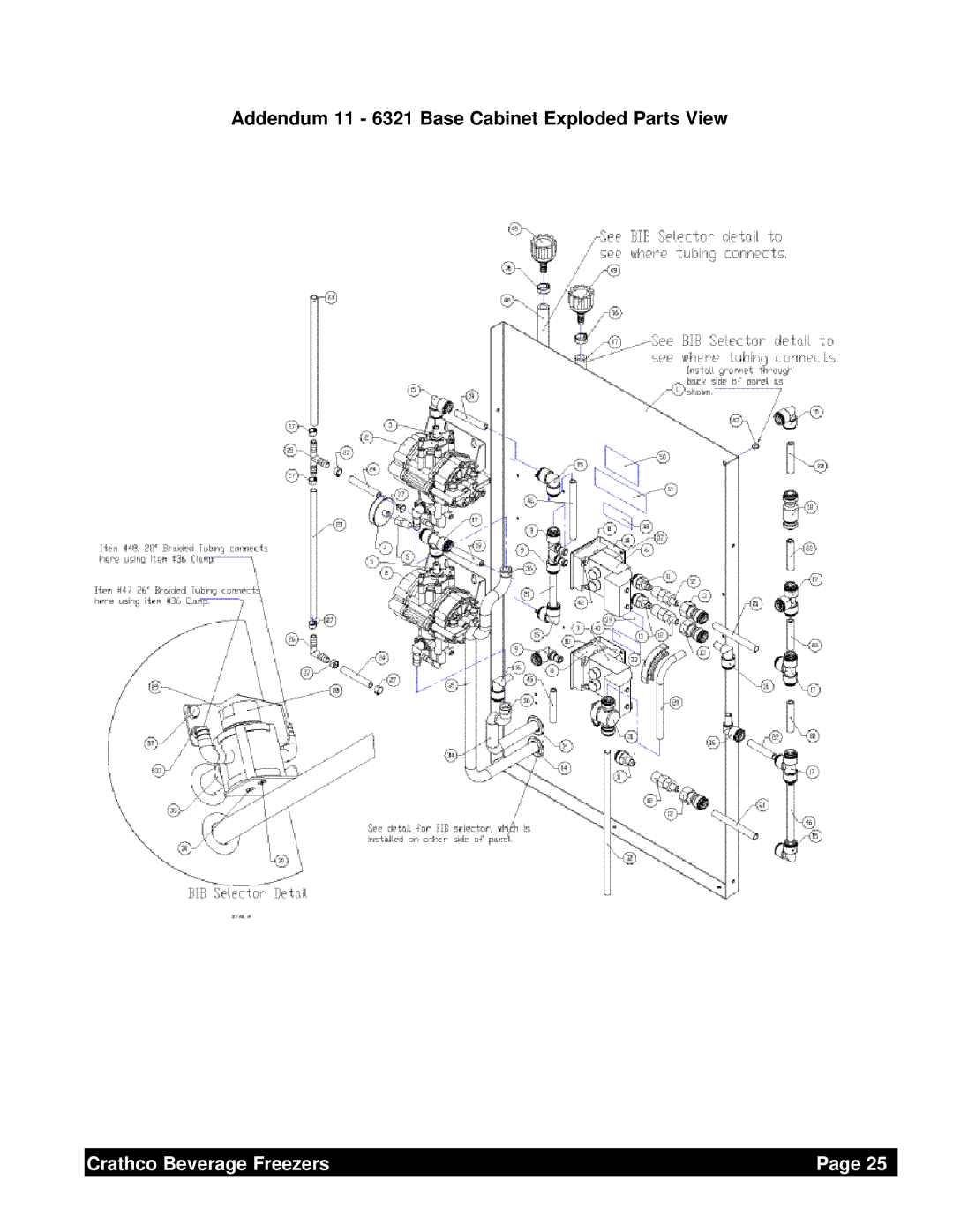 Grindmaster 6321L service manual Addendum 11 6321 Base Cabinet Exploded Parts View 