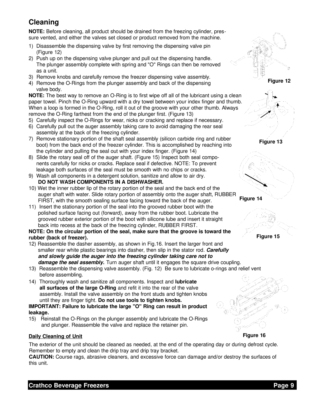 Grindmaster 6321L service manual Daily Cleaning of Unit 