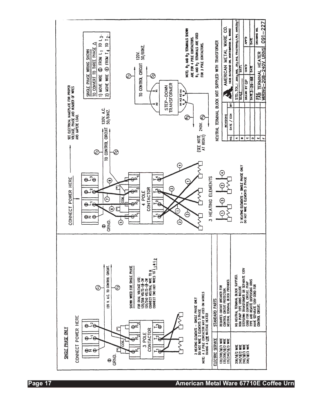 Grindmaster service manual American Metal Ware 67710E Coffee Urn 