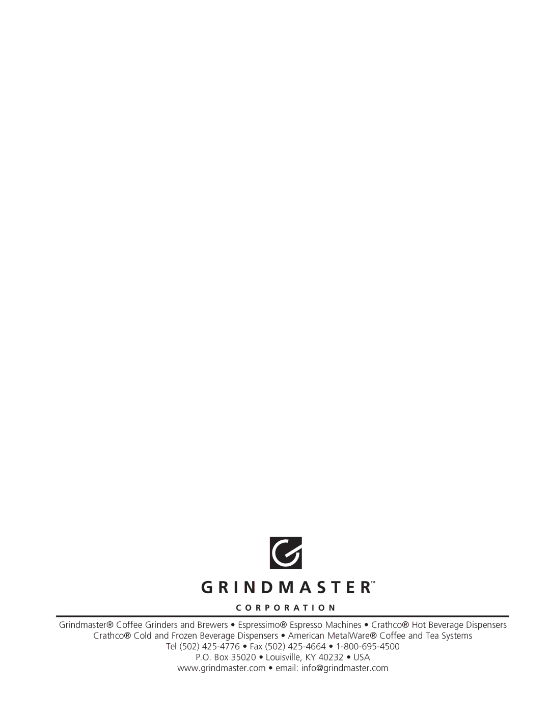 Grindmaster 67710E service manual 