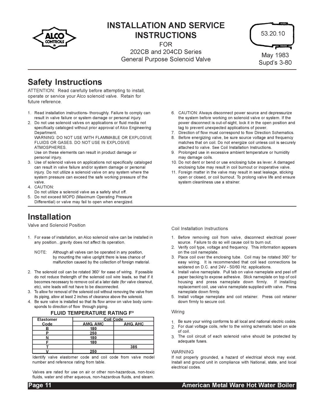 Grindmaster 815, 830, 850 service manual Installation and Service INSTRUCTIONS53.20.10, Safety Instructions 