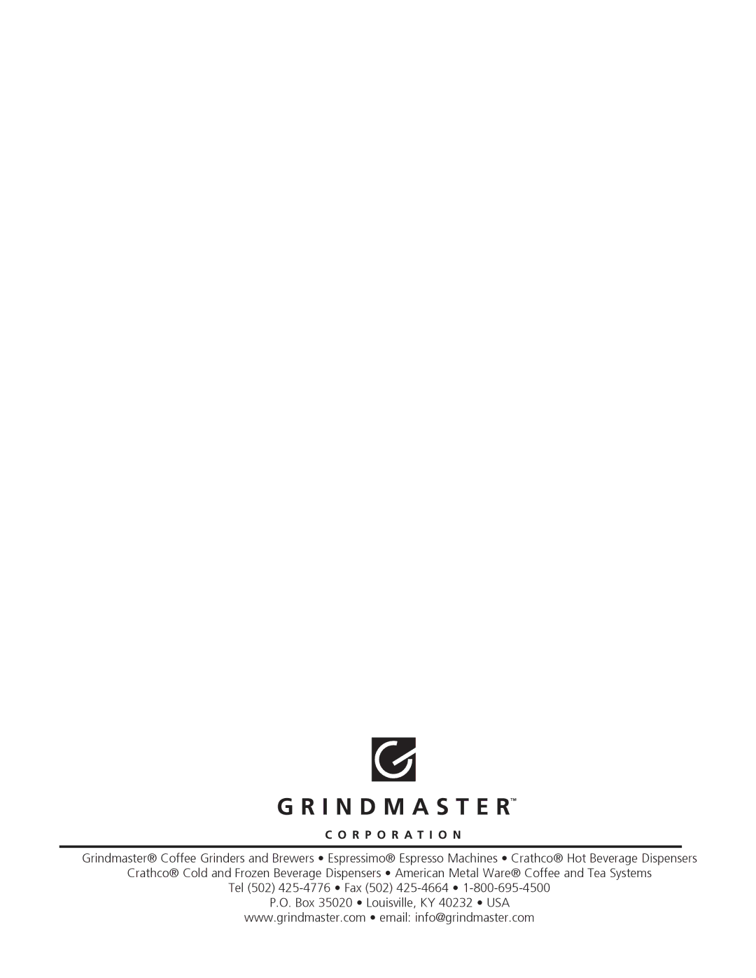 Grindmaster 830, 815, 850 service manual 