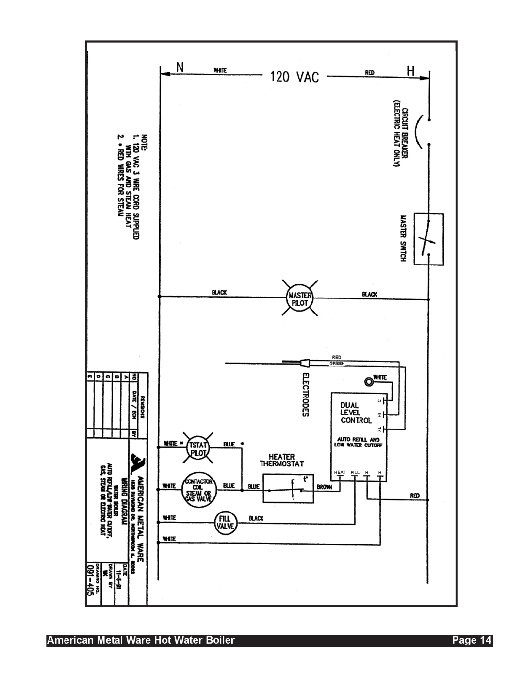 Grindmaster 815, 830, 850 service manual American Metal Ware Hot Water Boiler, Page, Red Green Xlhi C Heatfill H H 