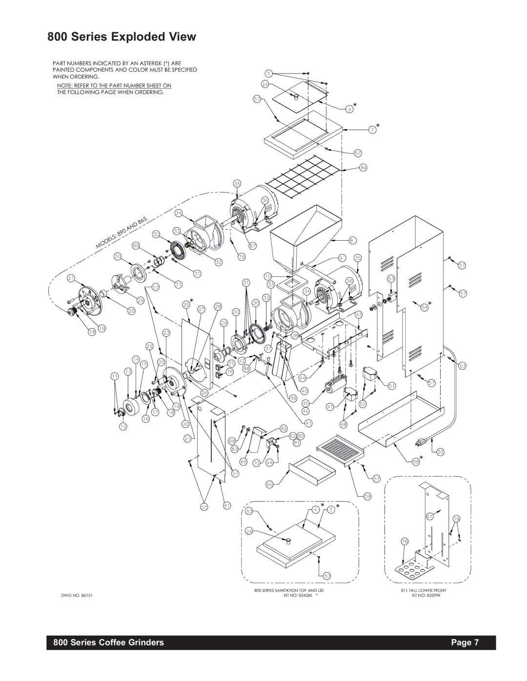 Grindmaster 865 instruction manual Series Exploded View 