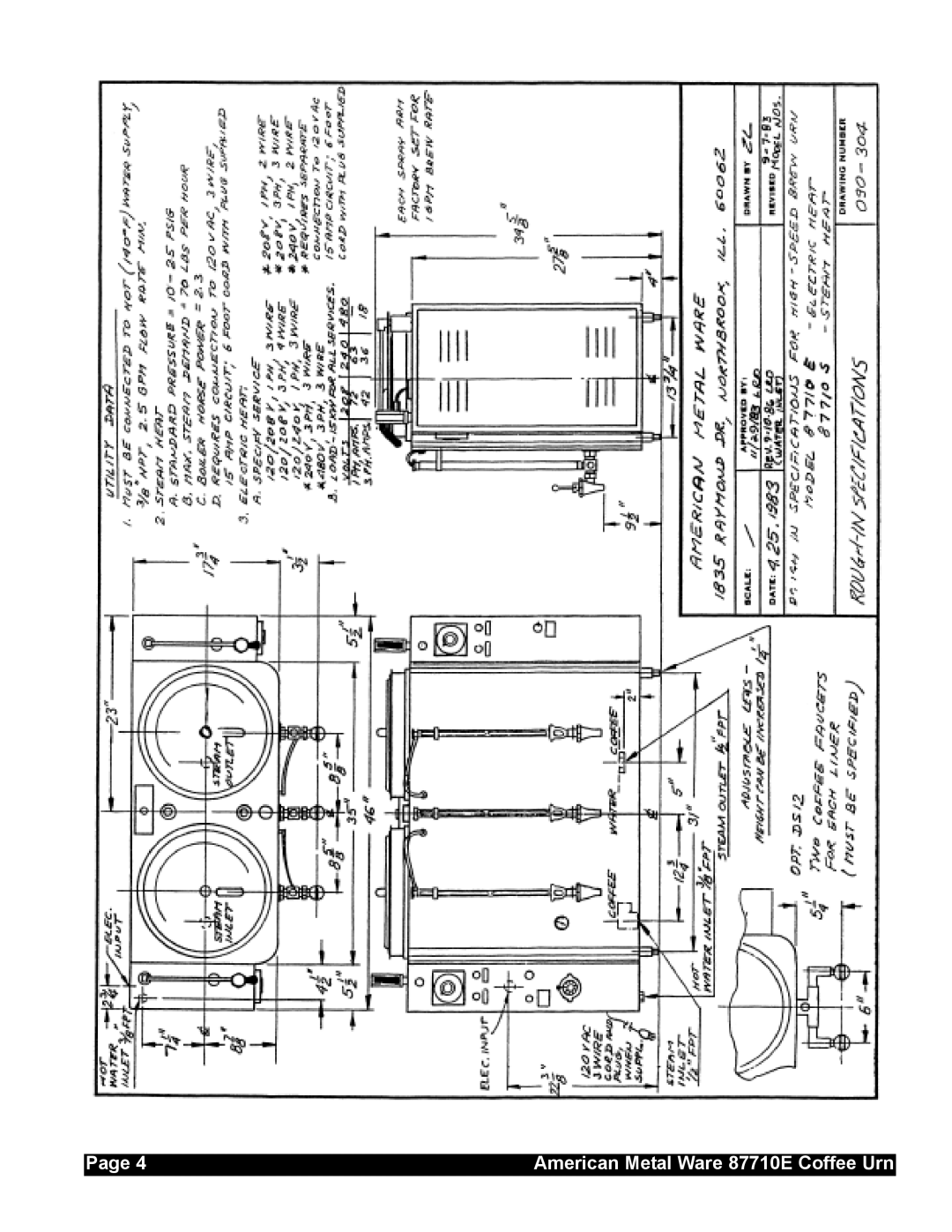 Grindmaster service manual American Metal Ware 87710E Coffee Urn 