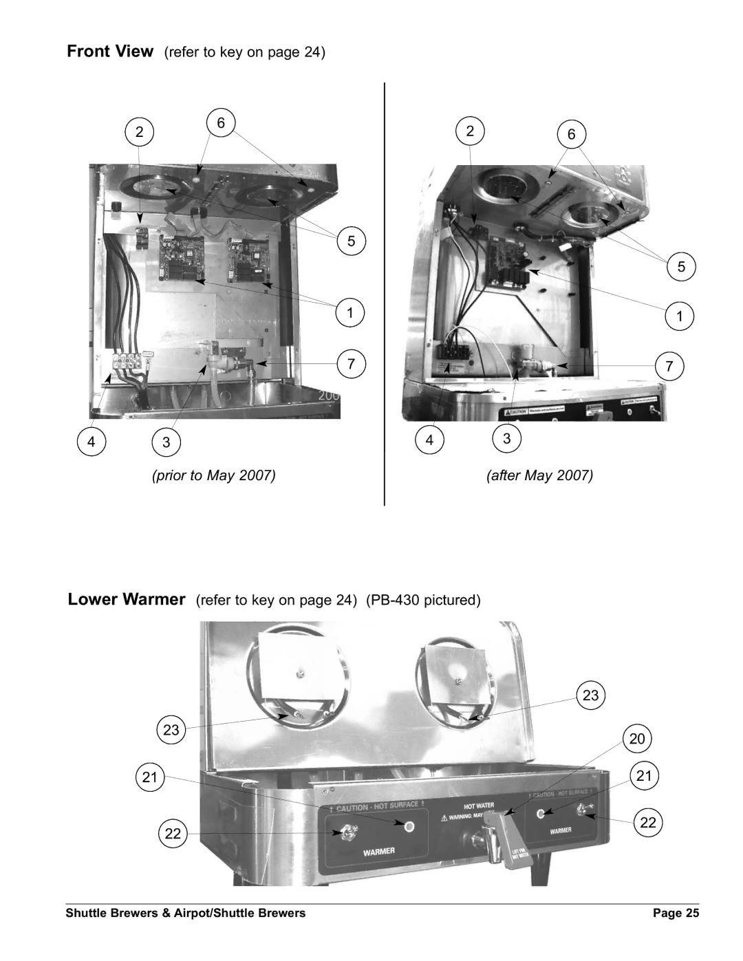 Grindmaster AM-344-04 instruction manual Prior to May After May 