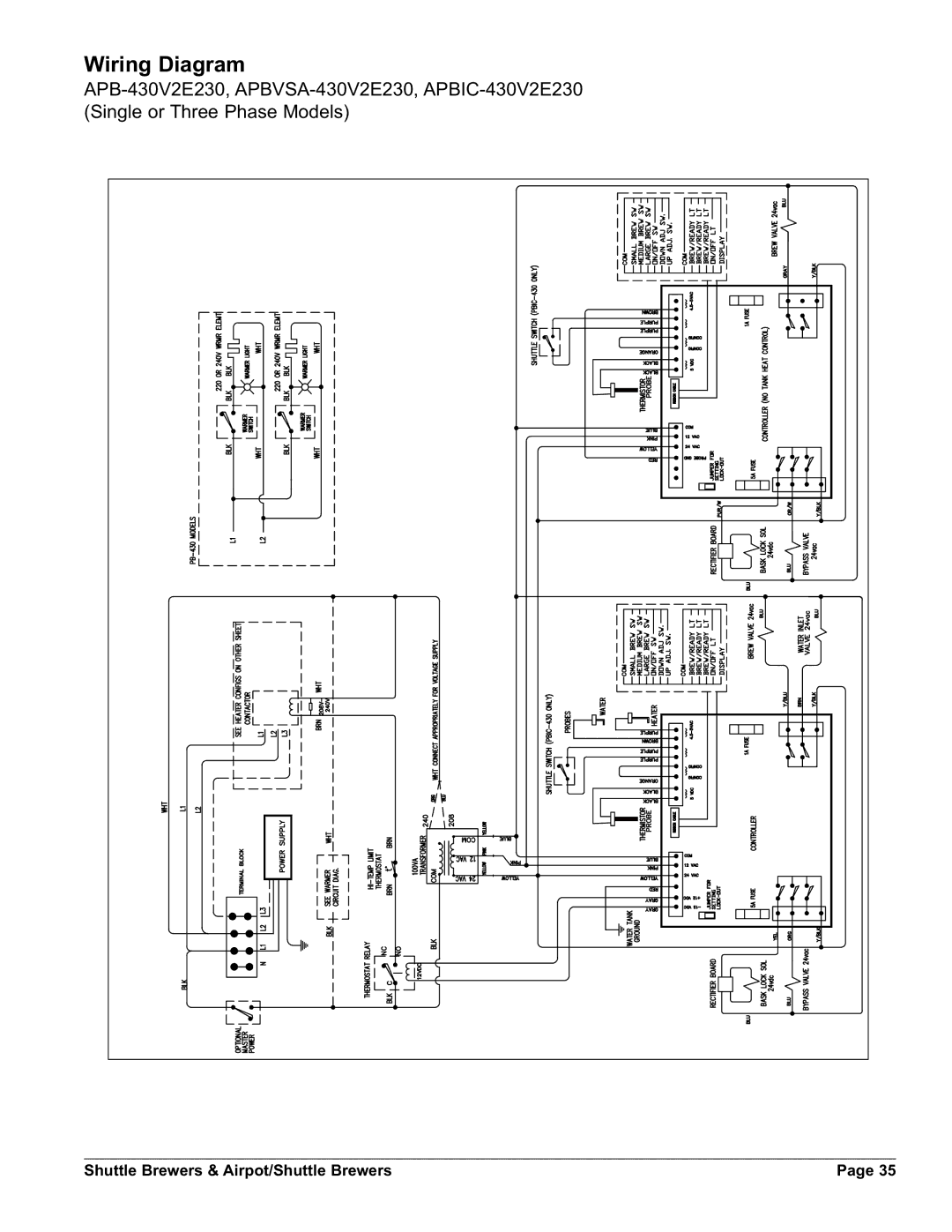 Grindmaster APB-430V2E230, APBVSA-330V2E230, APBVSA-430V2, APBIC-430V2E230, APB-330V2E230, APBIC-330V2 Wiring Diagram 