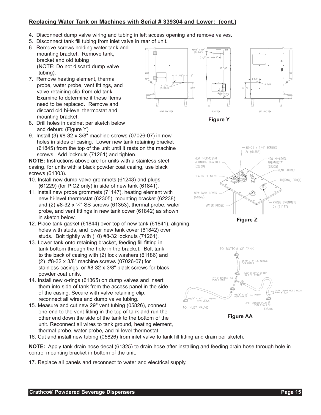 Grindmaster CC-302-20 service manual Crathco Powdered Beverage Dispensers 