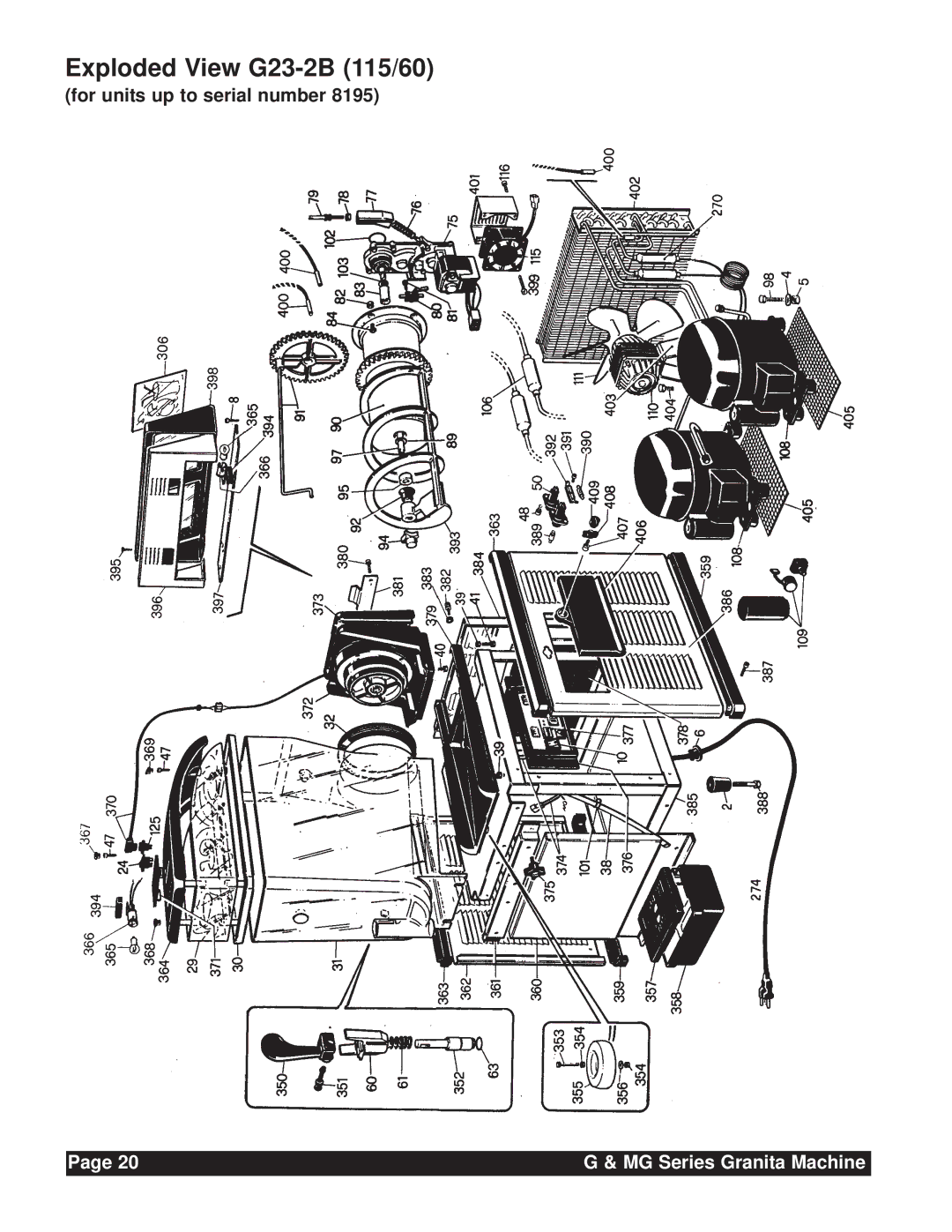 Grindmaster G & MG Series instruction manual Exploded View G23-2B 115/60 