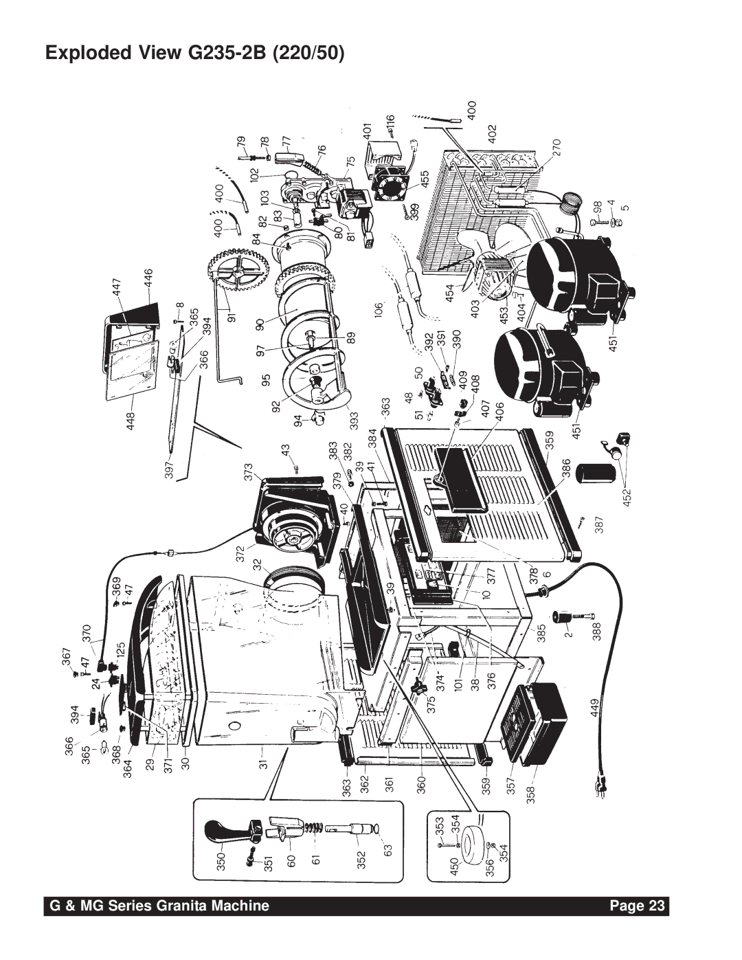 Grindmaster G & MG Series instruction manual Exploded View G235-2B 220/50 