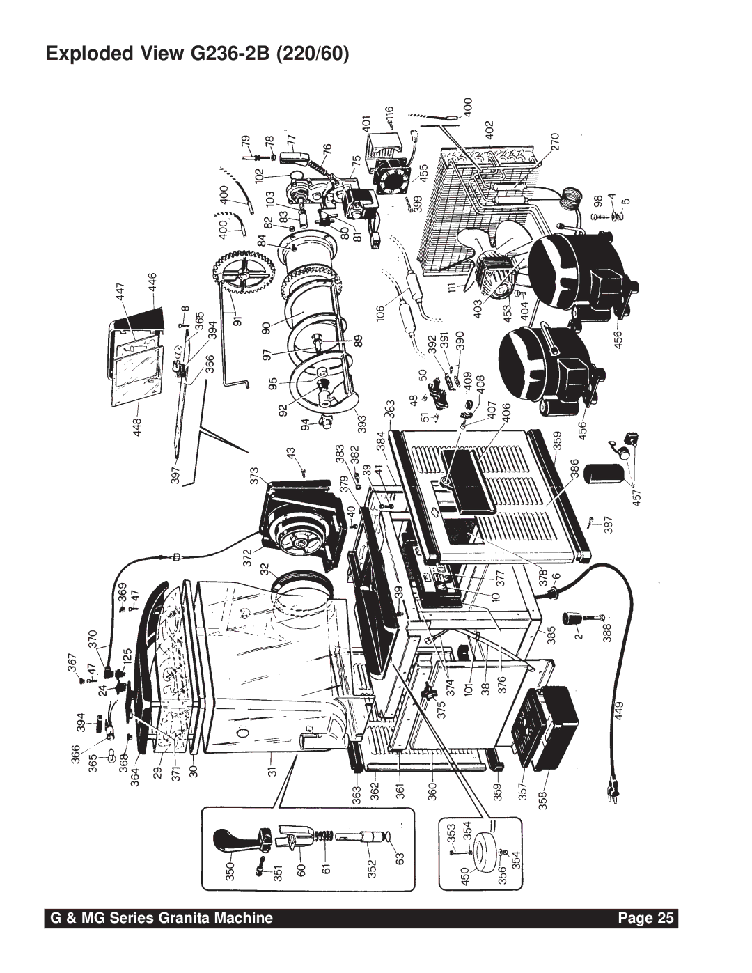 Grindmaster G & MG Series instruction manual Exploded View G236-2B 220/60 