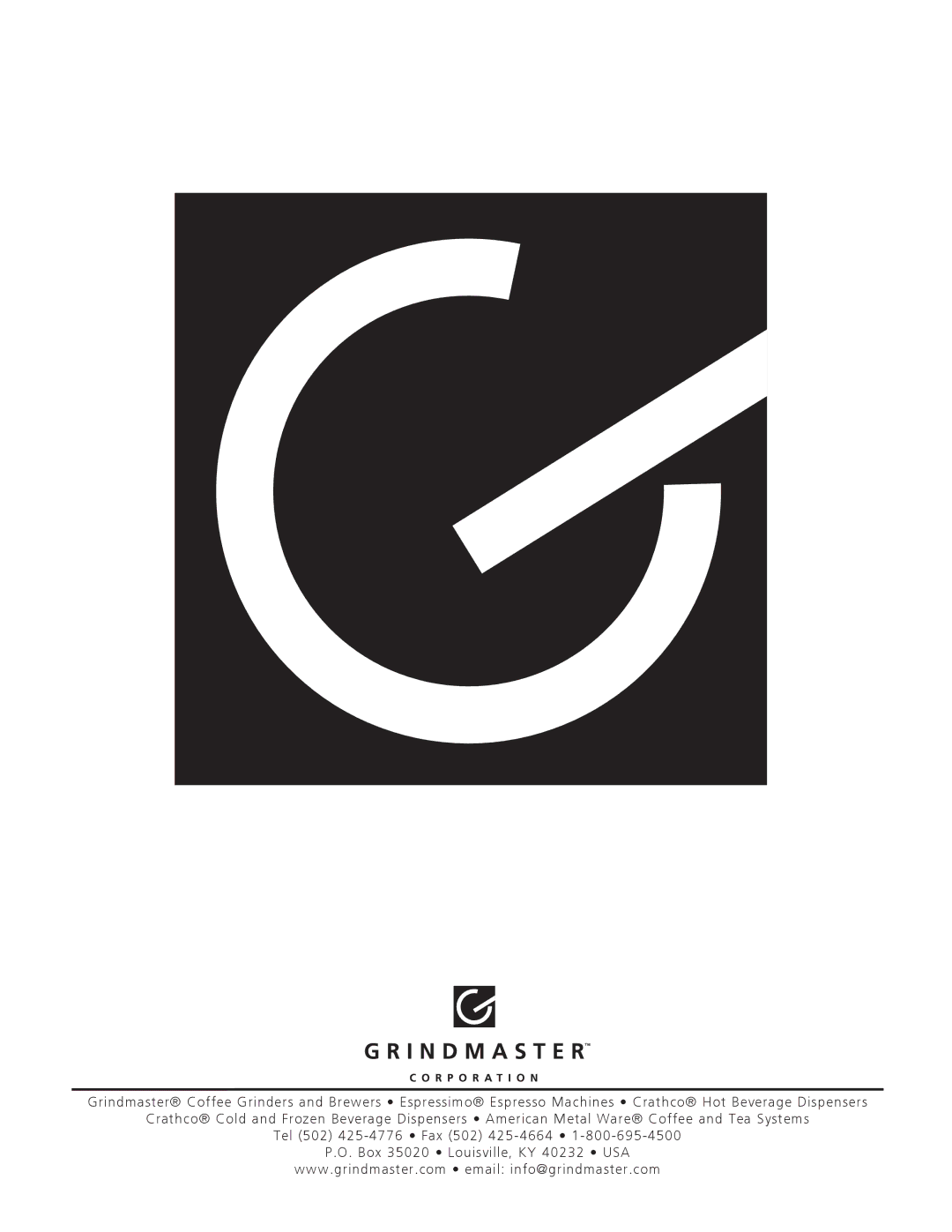 Grindmaster G & MG Series instruction manual 