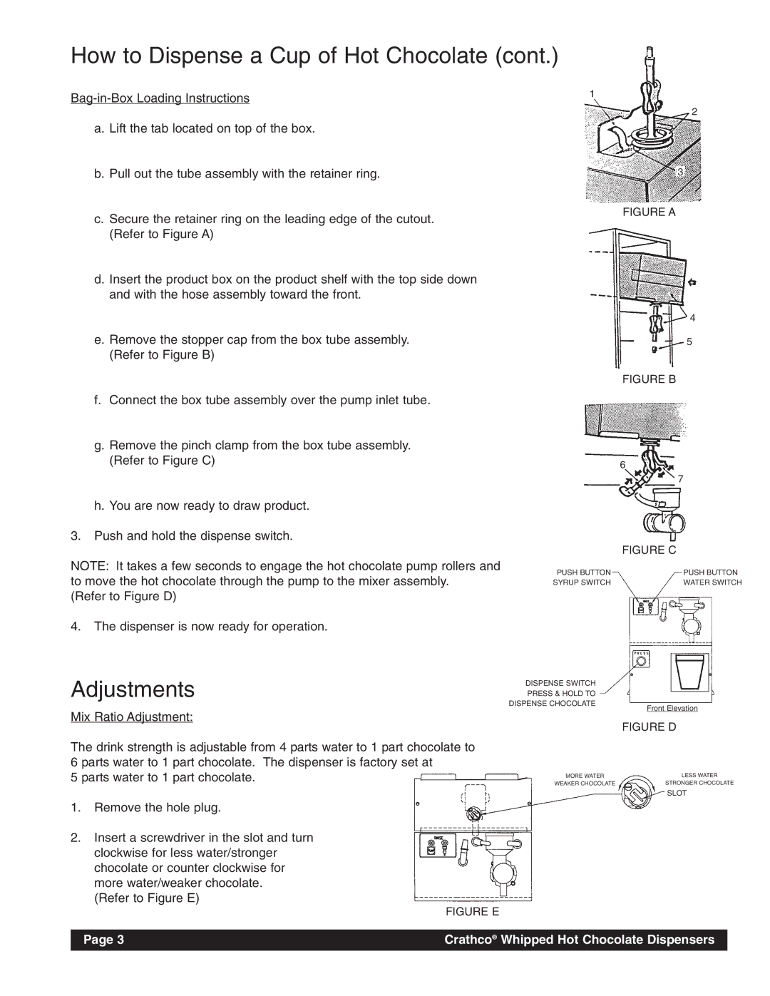 Grindmaster HC-2 instruction manual Adjustments, Figure a 