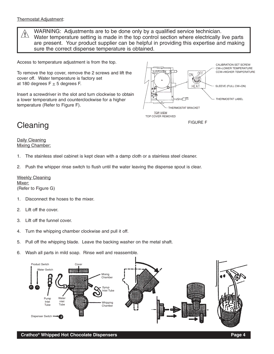 Grindmaster HC-2 instruction manual Daily Cleaning Mixing Chamber 