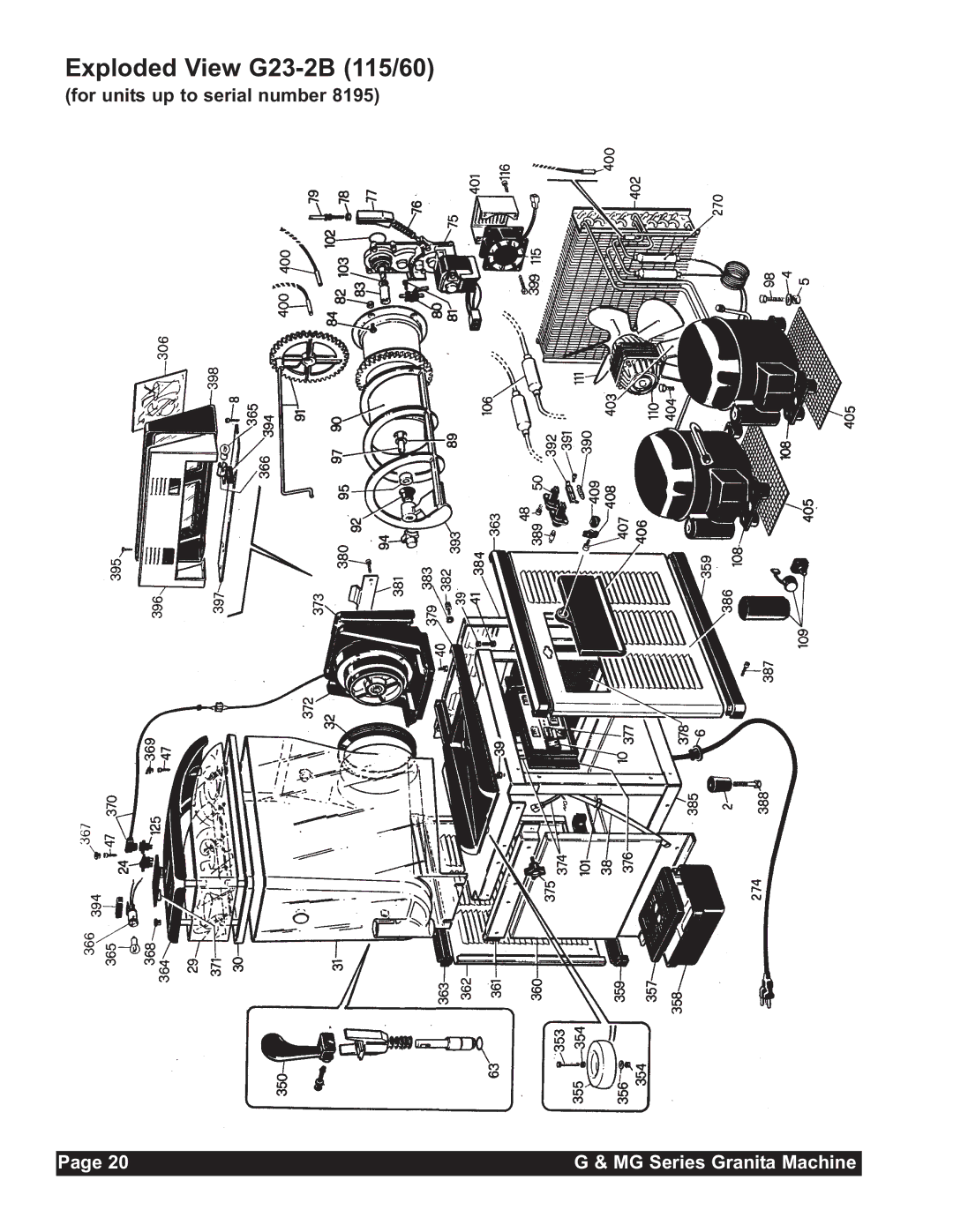 Grindmaster MG235-2B, MG236-2B, MG23-2B instruction manual Exploded View G23-2B 115/60 