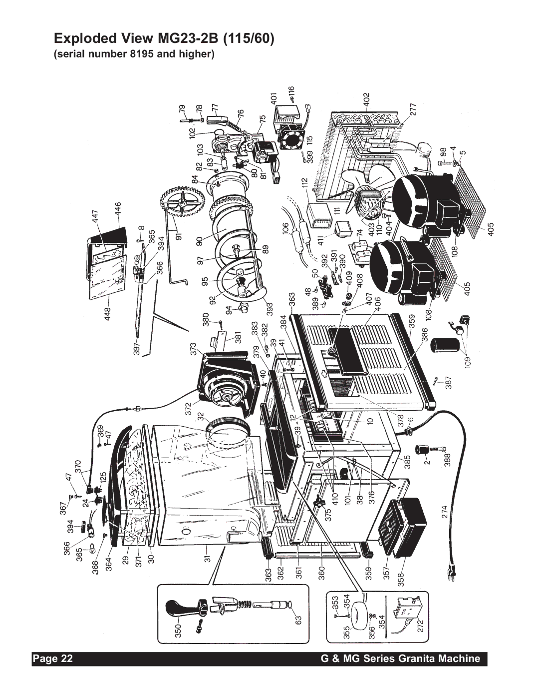 Grindmaster MG236-2B, MG235-2B instruction manual Exploded View MG23-2B 115/60 