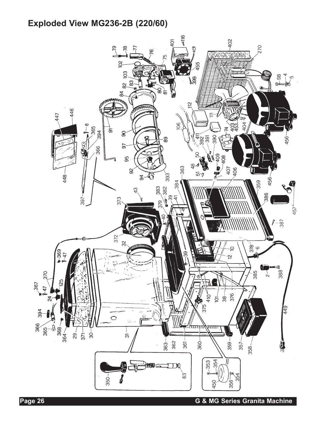 Grindmaster MG235-2B, MG23-2B instruction manual Exploded View MG236-2B 220/60 