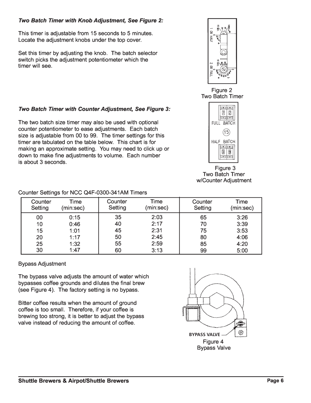 Grindmaster P400ESHP Two Batch Timer with Knob Adjustment, See Figure, Two Batch Timer with Counter Adjustment, See Figure 