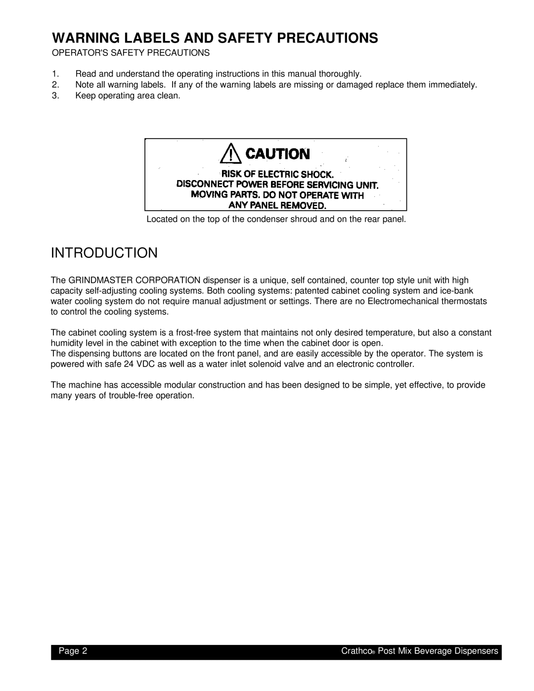 Grindmaster PM4-B, PM45-B instruction manual Introduction 