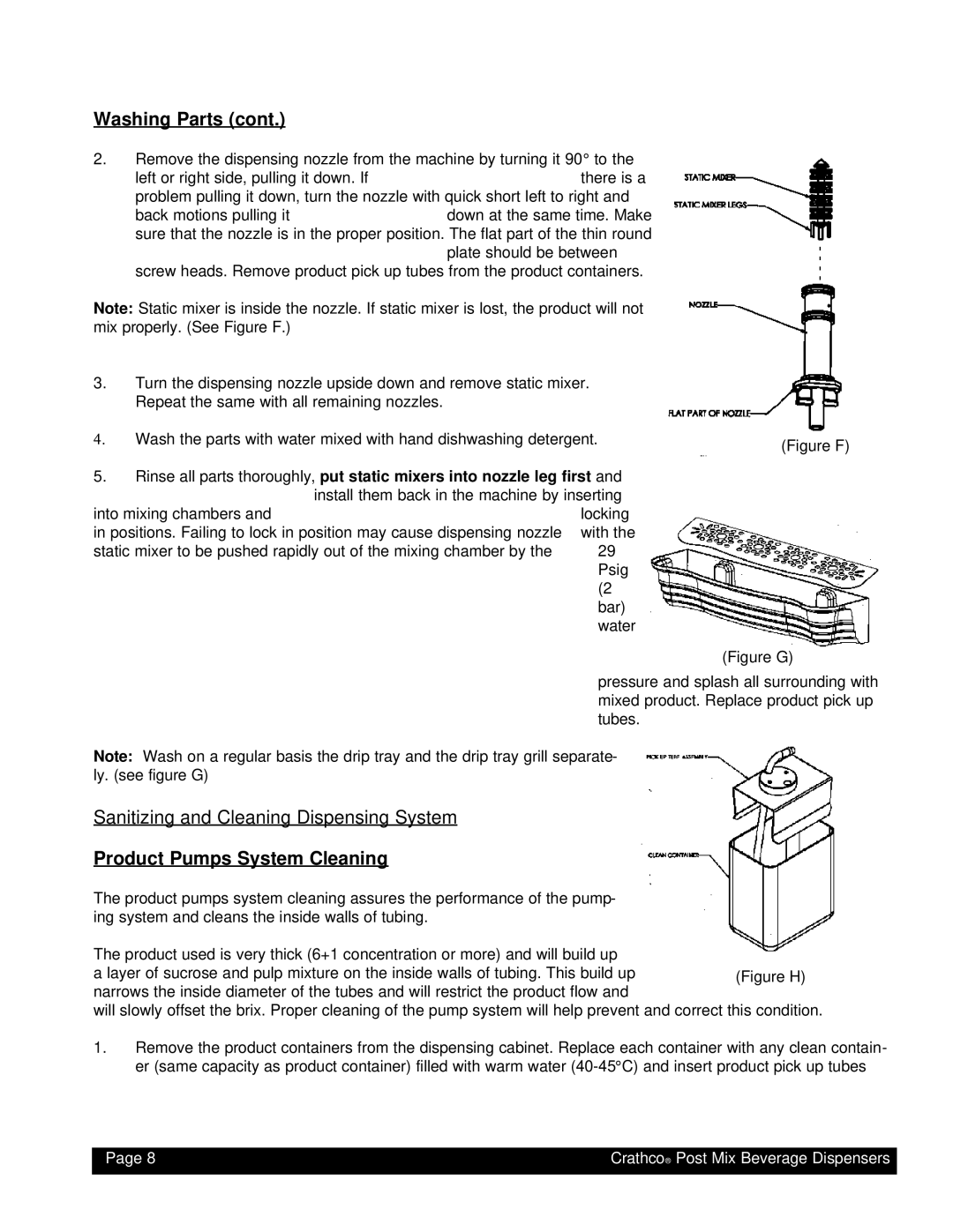 Grindmaster PM4-B, PM45-B instruction manual Product Pumps System Cleaning, Figure F 