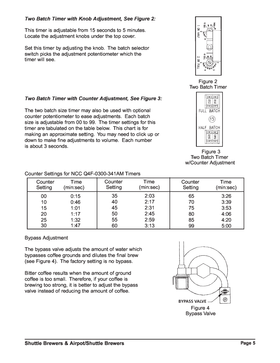 Grindmaster P300E Two Batch Timer with Knob Adjustment, See Figure, Two Batch Timer with Counter Adjustment, See Figure 